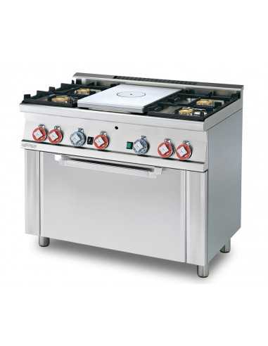 Cocina de gas - Placa - N. 4 Cookers - Horno de gas - cm 100 x 60 x 90 h