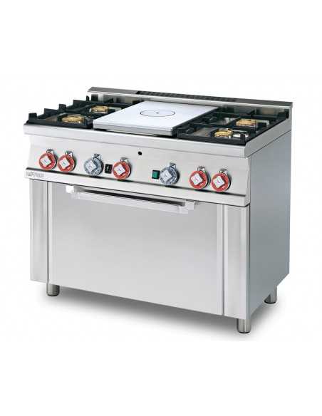 Professional Gas Stove - Plate - N. 4 Burners - Gas Oven - cm 100 x 60 x 90 h