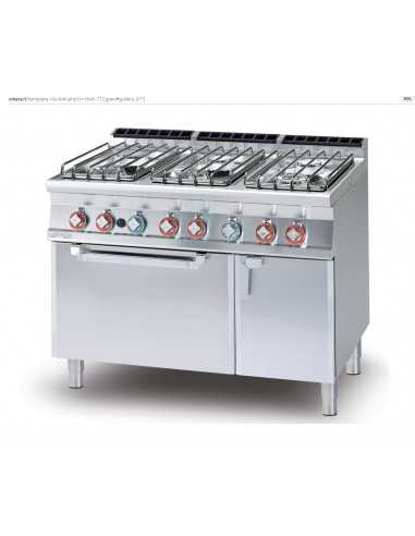 Gas cooker - N. 6 fires - Ventilated electric oven - cm 120 x 70,5 x 90 h