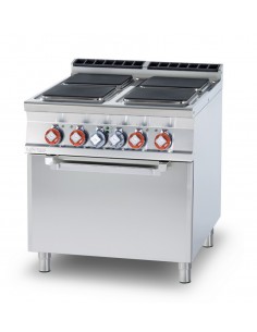 Cucina elettrica - N. 4 piastre quadrate - Forno elettrico ventilato - cm 80 x 90 x 90 h
