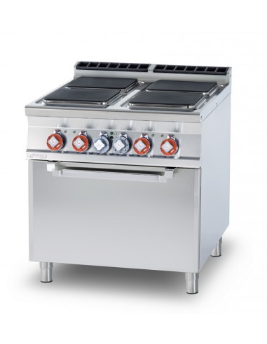 Cocina eléctrica - N. 4 placas cuadradas - horno eléctrico ventilado - cm 80 x 90 x 90 h
