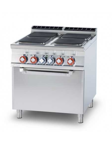 Electric kitchen Professional - N. 4 square plates - Electric convection oven - cm 80 x 90 x 90 h