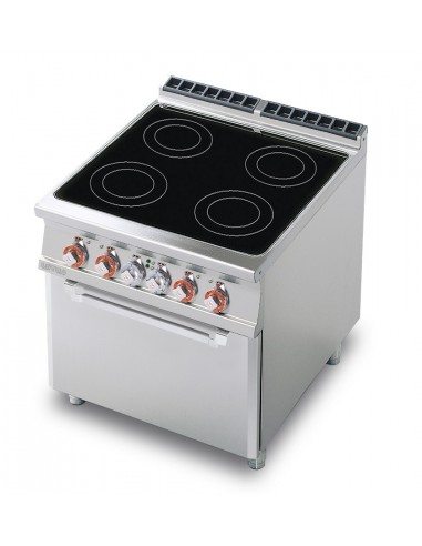 Cocina eléctrica - N. 4 placas - horno eléctrico ventilado - cm 80 x 90 x 90 h
