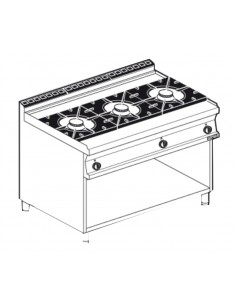Cucina gas - N. 2 fuochi - cm 120 x 70,5 x 90 h
