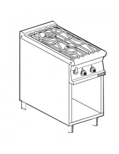 Water cooker - N. 2 fires - cm 40 x 70,5 x 90 h