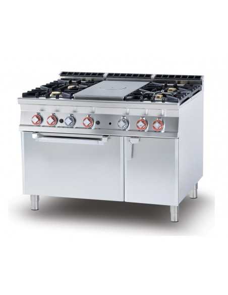 Gas cooker - Plate + 4 fires - Ventilated electric oven - cm 120 x 90 x 90 h