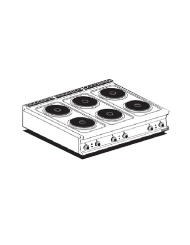 Electric cooker - N° 6 plates - cm 120 x 90 x 28 h