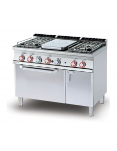 Professional gas stove - Plate with 4 burners and static electric oven - cm 120 x 70.5 x 90 h