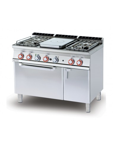Cocina de gas - Placa + 4 Cocinas - horno eléctrico ventilado - cm 120 x 70,5 x 90 h