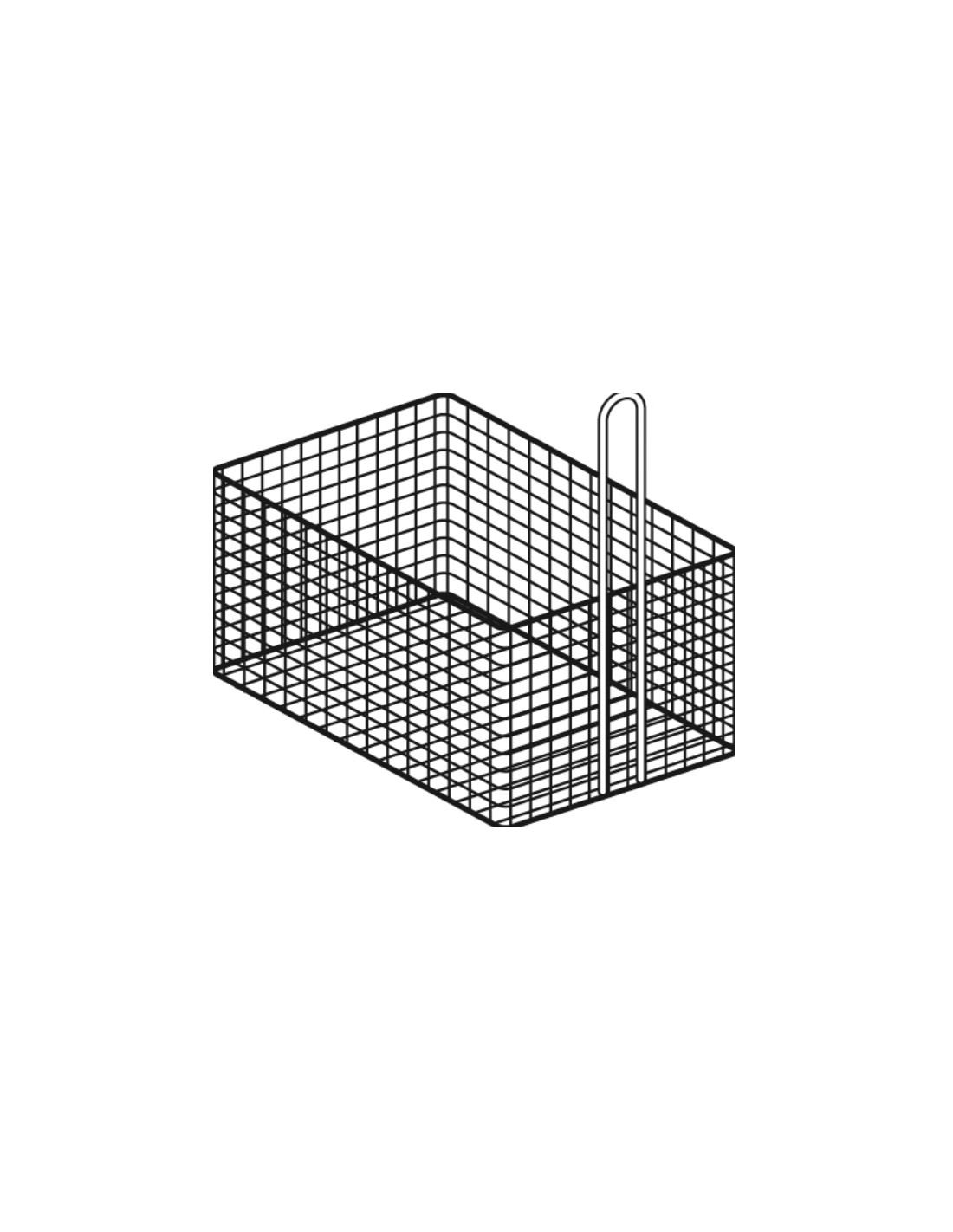 Stainless steel pasta cooker basket - GN 1/4 - Dimensions 10 x 14 x 13.5 h cm