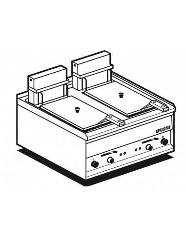 Freidora eléctrica - Capacidad lt 8 +8 - cm 60 x 50 x 29 h