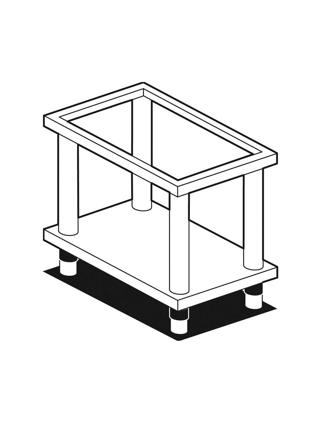 Trestle with shelf - Dimensions cm 40 x 58.5 x 60 h