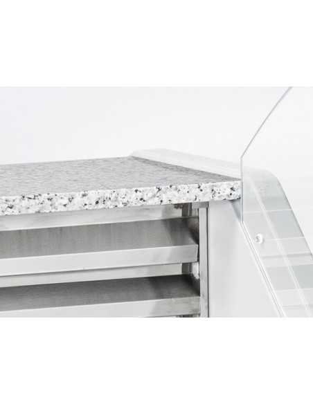 Mostrador de alimentación - Cristal curvado - Estático - cm 200 x 120 x 118 h