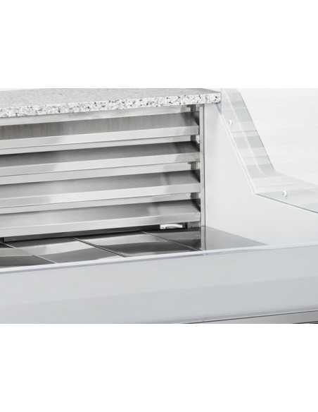 Banco alimentare - Vetro curvo - Statico - cm 200 x 120 x 118 h