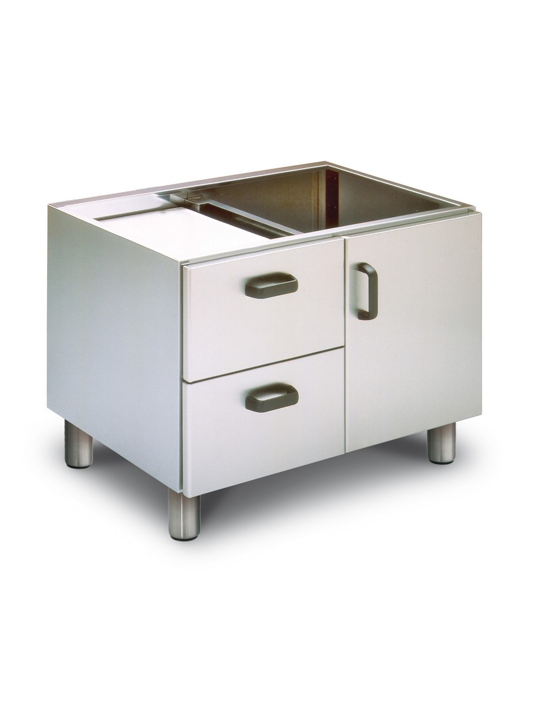 Base unit with door and drawers - N°2 x GN 1/1 h 15 - Plastic - Dimensions 80 x 61.5 x 60h cm
