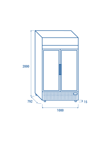 Refrigerator cabinet - Capacity 882 lt - cm 100...