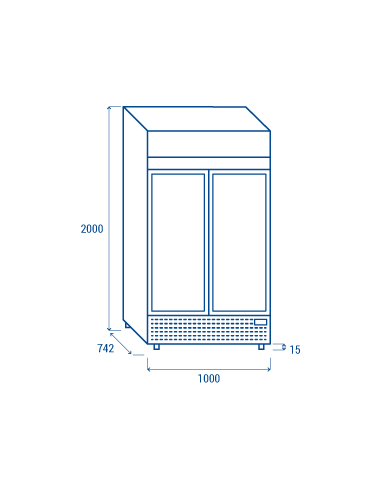 Refrigerator cabinet - Capacity 795 lt - cm 100...