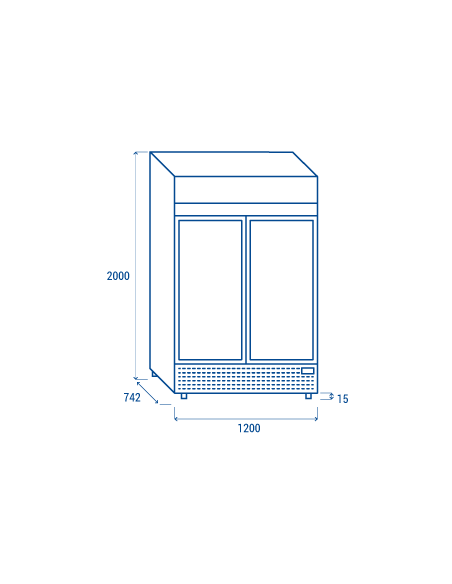 Refrigerator cabinet - Capacity 1082 lt - cm 120 x 79.2 x 200 h