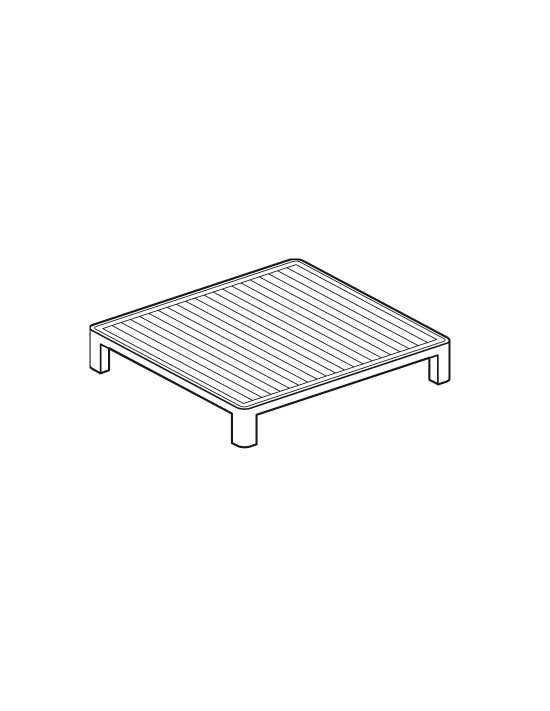 Grooved plate for big stove - Dimensions 35 x 37 cm