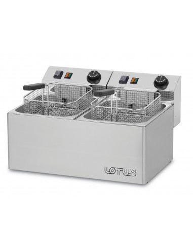 Electric fryer - Capacity 7+7 l - Potato production kg/h 14 - Dimensions 54 x 42 x 30 h cm
