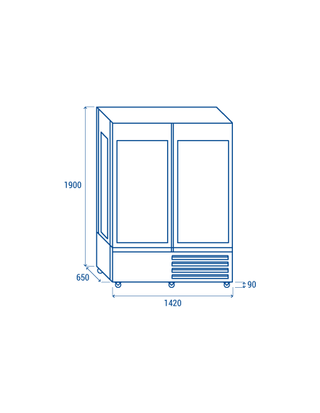 Vitrina refrigerada - Capacidad 970 Lt- cm 142 x 65 x 190h