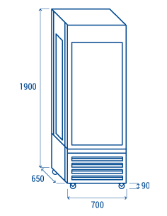 Vetrina frollatura da 440 litri - cm 70 x 65 x 190 h 2
