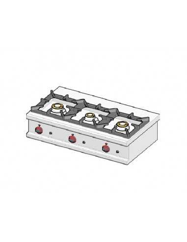 Stove 3 fires - Gas - Power kw 14.5 - Power kcal/h 12470 - Size cm 105 x 60 x 25 h