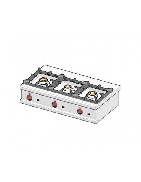 Professional 3-burner stove - A gas - cm 105 x 60 x 25 h