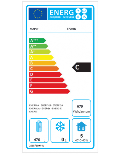 Armadio frigorifero - Capacità Litri 700 - Cm...