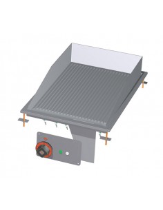 Professional Electric Fry Top - Chrome-Plated Ribbed - cm...