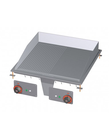Fry top electric - 1/2 smooth 1/2 Rigato - cm 60 x 60 x 22 h