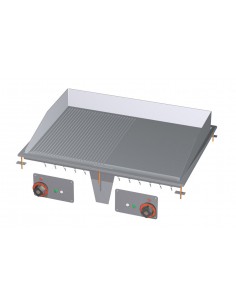 Fry top electric - 1/2 smooth 1/2 rowed - cm 80 x 60 x 22 h