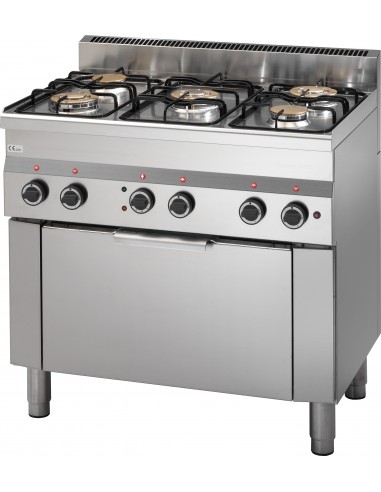 Cocina de gas - N. 5 fuegos - horno eléctrico - Cm 90 x 60 x 85 h