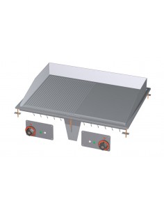 Fry top electric - 1/2 smooth 1/2 rowed - cm 80 x 60 x 22 h