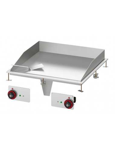 Fry top elettrico - Liscio inox - cm 80 x 80 x 22 h