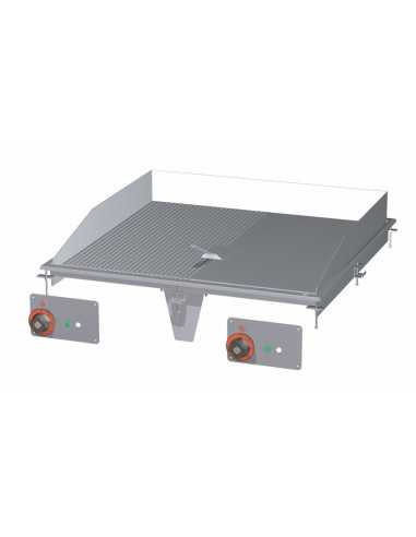 Fry top electric - 1/2 smooth1/2 rows - cm 80 x 80 x 22 h