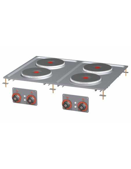 Professional Electric Cooktop - N. 4 burners - cm 80 x 60 x 5 h