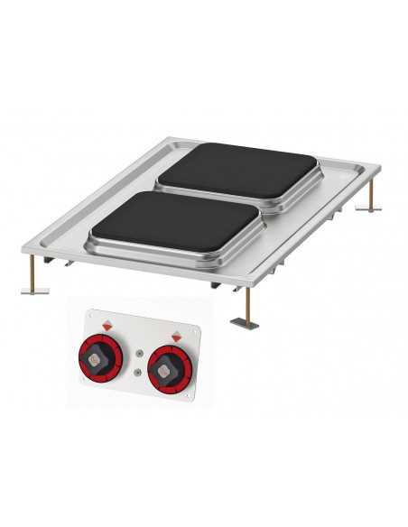 Cocina eléctrica - N. 2 platos - cm 40 x 60 x 5 h