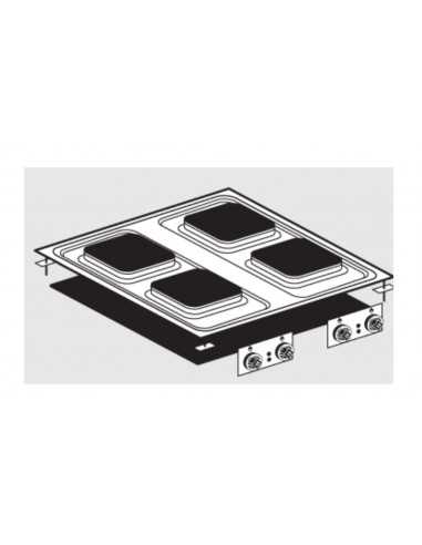 Cocina eléctrica - N. 2 platos - cm 40 x 80 x 5 h