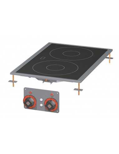 Ceramic hob - Triphase - No. 2 cooking areas - Power kw 5 - cm 40 x 60 x 5h