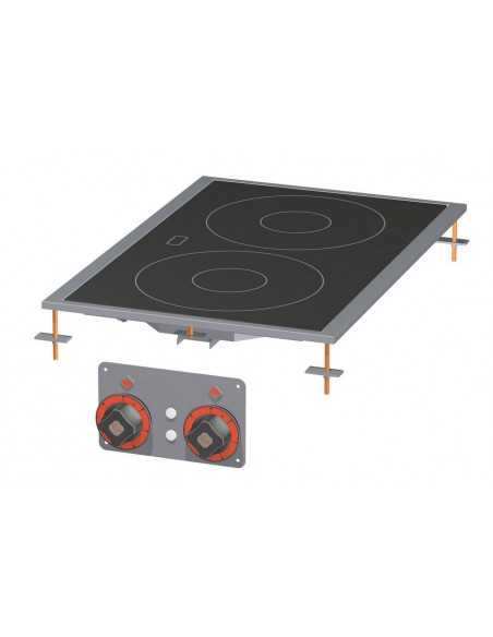 Professional glass-ceramic cooktop - N. 2 zones - cm 40 x 60 x 5h