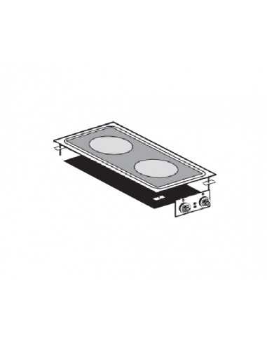 Professional glass-ceramic cooktop - N° 2 zones...