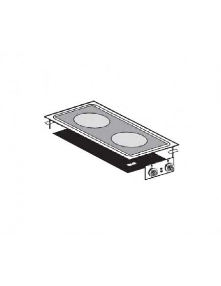 Professional glass-ceramic cooktop - N° 2 zones - cm 40 x 80 5 h