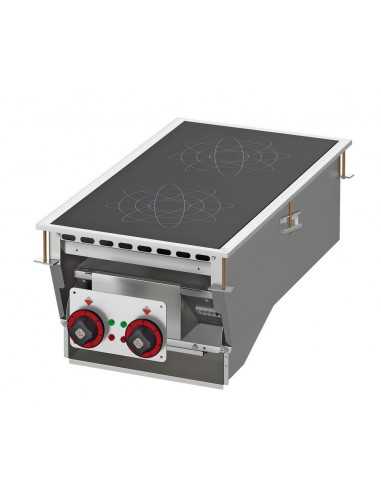 Professional induction cooktop - N. 2 zones -...