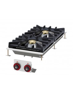 Professional gas cooktop - N. 2 burners - cm 40 x 80 x 11 h