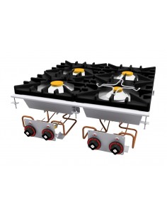 Professional gas cooktop - N. 4 burners - cm 80 x 80 x 11 h