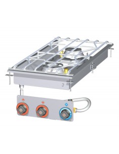 Water cooker -A gas - N. 2 fires - cm 40 x 80 x 12 h