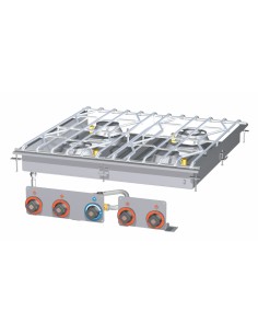 Cocina de agua - A gas - N. 2 incendios - cm 80 x 80 x 12 h