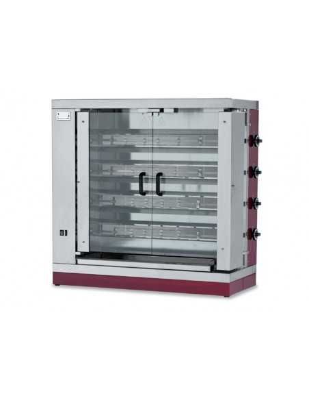 Asador a gas - N. 16/20 pollos - 4 barras - cm 110 x 48 x 110 h
