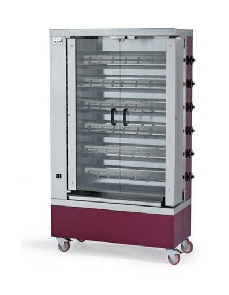 Girarrosto a gas - N. 24/30 polli - N. 6 aste - cm 110 x 48 x 175 h